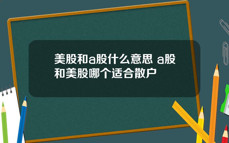 美股和a股什么意思 a股和美股哪个适合散户